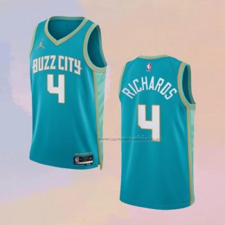 Camiseta Charlotte Hornets Nick Richards NO 4 Ciudad 2023-24 Verde