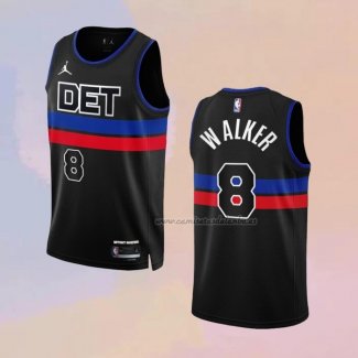 Camiseta Detroit Pistons Kemba Walker NO 8 Statement 2022-23 Negro