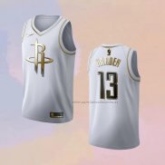 Camiseta Golden Edition Houston Rockets James Harden NO 13 Blanco