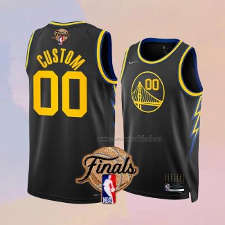 Camiseta Golden State Warriors Personalizada Ciudad 2022 NBA Finals Negro