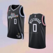 Camiseta Los Angeles Clippers Russell Westbrook NO 0 Ciudad 2022-23 Negro