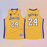 Camiseta Los Angeles Lakers Kobe Bryant NO 24 Hardwood Classics Amarillo