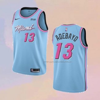 Camiseta Miami Heat Bam Adebayo NO 13 Ciudad 2019-20 Azul