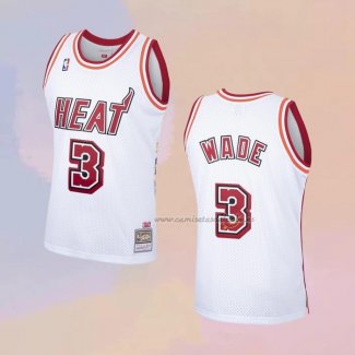 Camiseta Miami Heat Dwyane Wade NO 3 Hardwood Classics Blanco