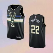 Camiseta Milwaukee Bucks Khris Middleton NO 22 Statement 2020 Negro