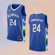 Camiseta Milwaukee Bucks Pat Connaughton NO 24 Ciudad 2022-23 Azul