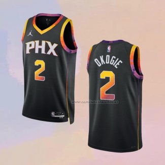 Camiseta Phoenix Suns Josh Okogie NO 2 Statement 2022-23 Negro