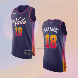 Camiseta Phoenix Suns Yuta Watanabe NO 18 Ciudad Autentico 2023-24 Violeta