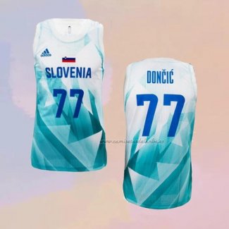 Camiseta Slovenia Luka Doncic NO 77 Tokyo 2021 Blanco