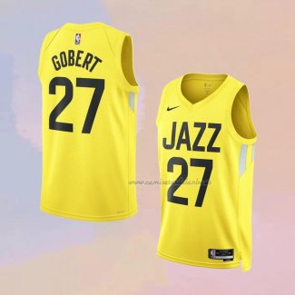 Camiseta Utah Jazz Rudy Gobert NO 27 Icon 2022-23 Amarillo