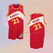 Camiseta Atlanta Hawks Dominique Wilkins NO 21 Retro Rojo