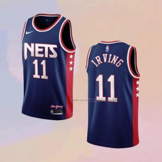 Camiseta Brooklyn Nets Kyrie Irving NO 11 Ciudad 2021-22 Azul