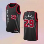 Camiseta Chicago Bulls Quenton Jackson NO 29 Ciudad 2023-24 Negro