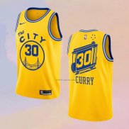 Camiseta Golden State Warriors Stephen Curry NO 30 Hardwood Classics Amarillo