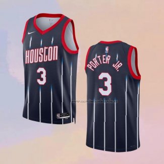 Camiseta Houston Rockets Kevin Porter JR. NO 3 Ciudad 2022-23 Negro