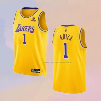 Camiseta Los Angeles Lakers Trevor Ariza NO 1 75th Anniversary 2021-22 Amarillo