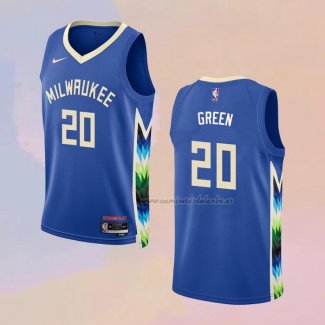 Camiseta Milwaukee Bucks A.J. Green NO 20 Ciudad 2022-23 Azul