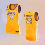 Camiseta Mujer Los Angeles Lakers Kobe Bryant NO 24 Amarillo