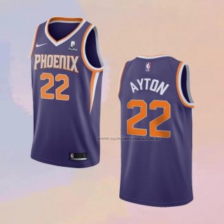 Camiseta Phoenix Suns Deandre Ayton NO 22 Icon 2021 Violeta