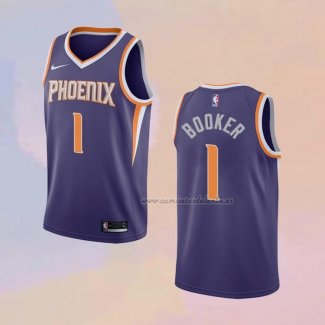 Camiseta Phoenix Suns Devin Booker NO 1 Icon 2021 Violeta