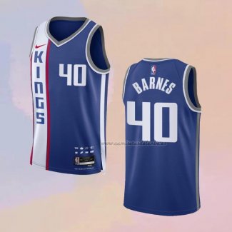 Camiseta Sacramento Kings Harrison Barnes NO 40 Ciudad 2023-24 Azul