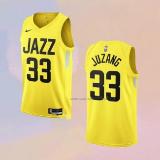 Camiseta Utah Jazz Johnny Juzang NO 33 Icon 2022-23 Amarillo