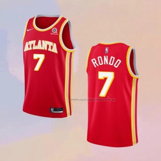 Camiseta Atlanta Hawks Rajon Rondo NO 7 Icon 2020-21 Rojo