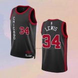 Camiseta Chicago Bulls Justin Lewis NO 34 Ciudad 2023-24 Negro