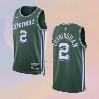 Camiseta Detroit Pistons Cade Cunningham NO 2 Ciudad 2022-23 Verde