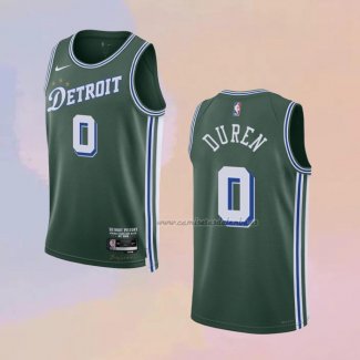 Camiseta Detroit Pistons Jalen Duren NO 0 Ciudad 2022-23 Verde