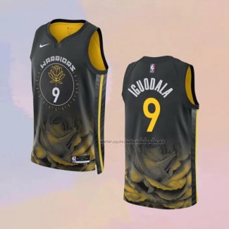 Camiseta Golden State Warriors Andre Iguodala NO 9 Ciudad 2022-23 Negro