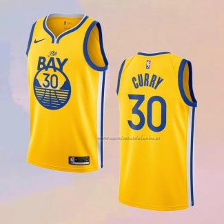 Camiseta Golden State Warriors Stephen Curry NO 30 Statement Oro