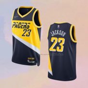 Camiseta Indiana Pacers Isaiah Jackson NO 23 Ciudad 2021-22 Azul