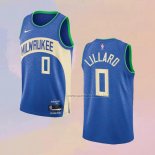 Camiseta Milwaukee Bucks Damian Lillard NO 0 Ciudad 2023-24 Azul