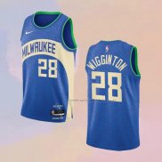 Camiseta Milwaukee Bucks Lindell Wigginton NO 28 Ciudad 2023-24 Azul