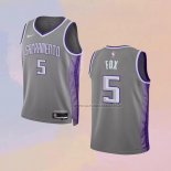 Camiseta Nino Sacramento Kings De'Aaron Fox NO 5 Ciudad 2022-23 Gris