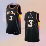 Camiseta Phoenix Suns Chris Paul NO 3 75th Anniversary 2022 Negro