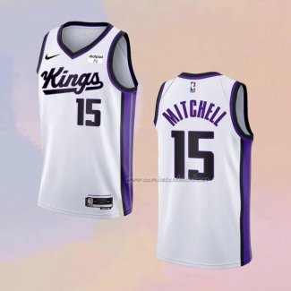 Camiseta Sacramento Kings Davion Mitchell NO 15 Association 2023-24 Blanco