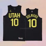 Camiseta Utah Jazz Leandro Bolmaro NO 10 Statement 2022-23 Negro