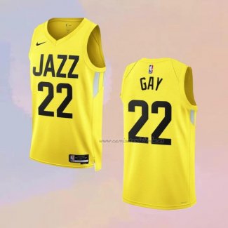 Camiseta Utah Jazz Rudy Gay NO 22 Icon 2022-23 Amarillo