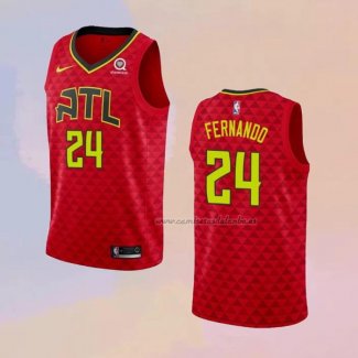 Camiseta Atlanta Hawks Bruno Fernando NO 24 Statement Rojo