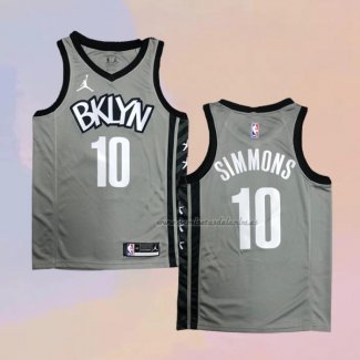 Camiseta Brooklyn Nets Ben Simmons NO 10 Statement 2020 Gris