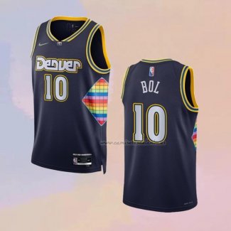 Camiseta Denver Nuggets Bol Bol NO 10 Ciudad 2021-22 Azul