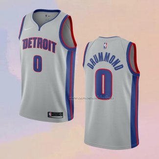 Camiseta Detroit Pistons Andre Drummond NO 0 Statement Gris