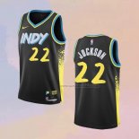 Camiseta Indiana Pacers Isaiah Jockson NO 22 Ciudad 2023-24 Negro