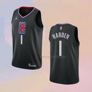 Camiseta Los Angeles Clippers James Harden NO 1 Statement 2021-22 Negro