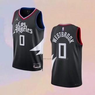 Camiseta Los Angeles Clippers Russell Westbrook NO 0 Statement Negro