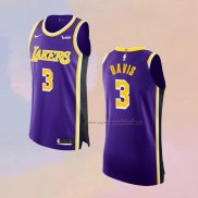 Camiseta Los Angeles Lakers Anthony Davis NO 3 Statement Autentico Violeta