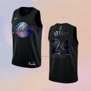 Camiseta Los Angeles Lakers Kobe Bryant NO 24 Iridescent Logo Negro