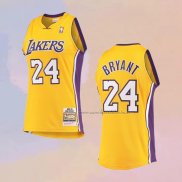 Camiseta Los Angeles Lakers Kobe Bryant NO 24 Mitchell & Ness 2008-09 Amarillo